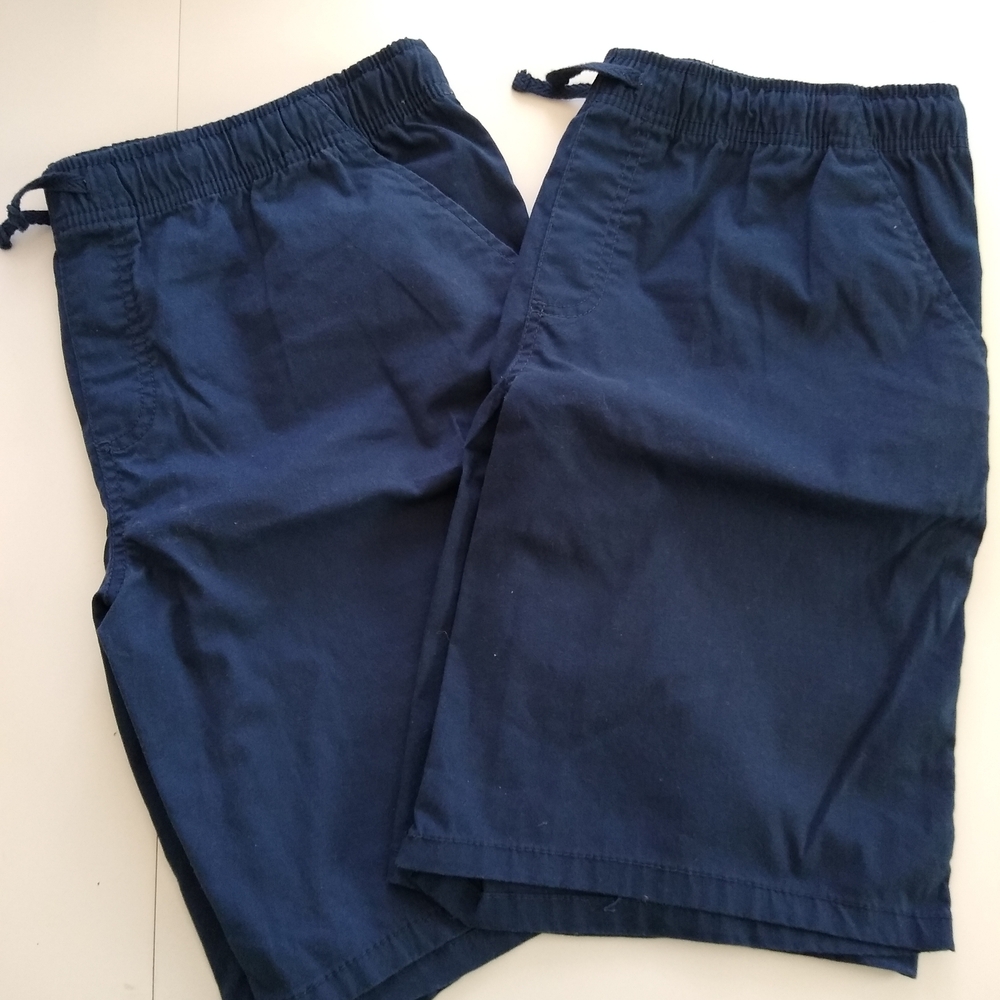 Lot Of 2 Boy's Navy Shorts, Sz XL 14/16 Husky